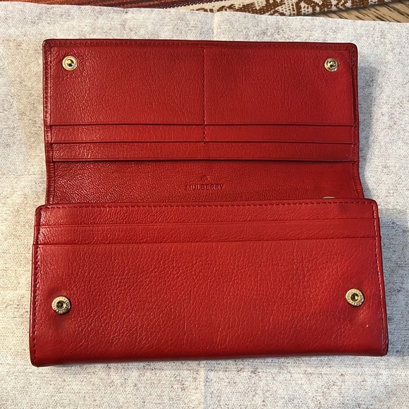 Mulberry Continental Wallet - Classic Grain - Red - Picture 3 of 8
